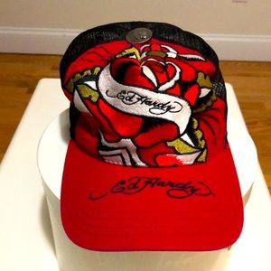 Ed Hardy by Christian Audigier red rose hat